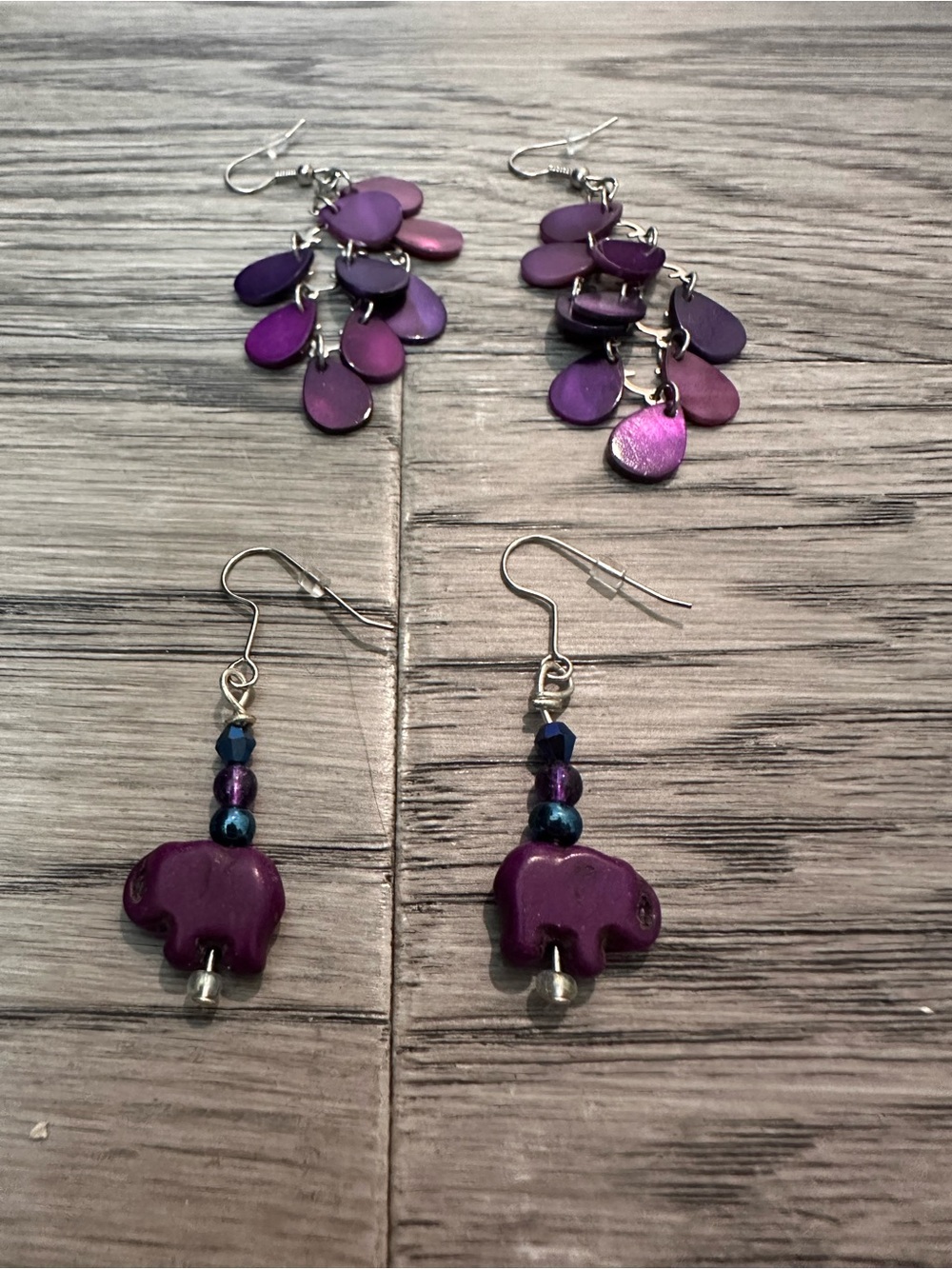 Purple Dangle Earrings - two Styles